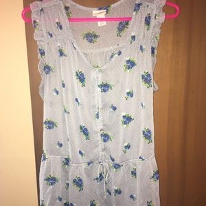 Polka Dot Floral Peplum Top